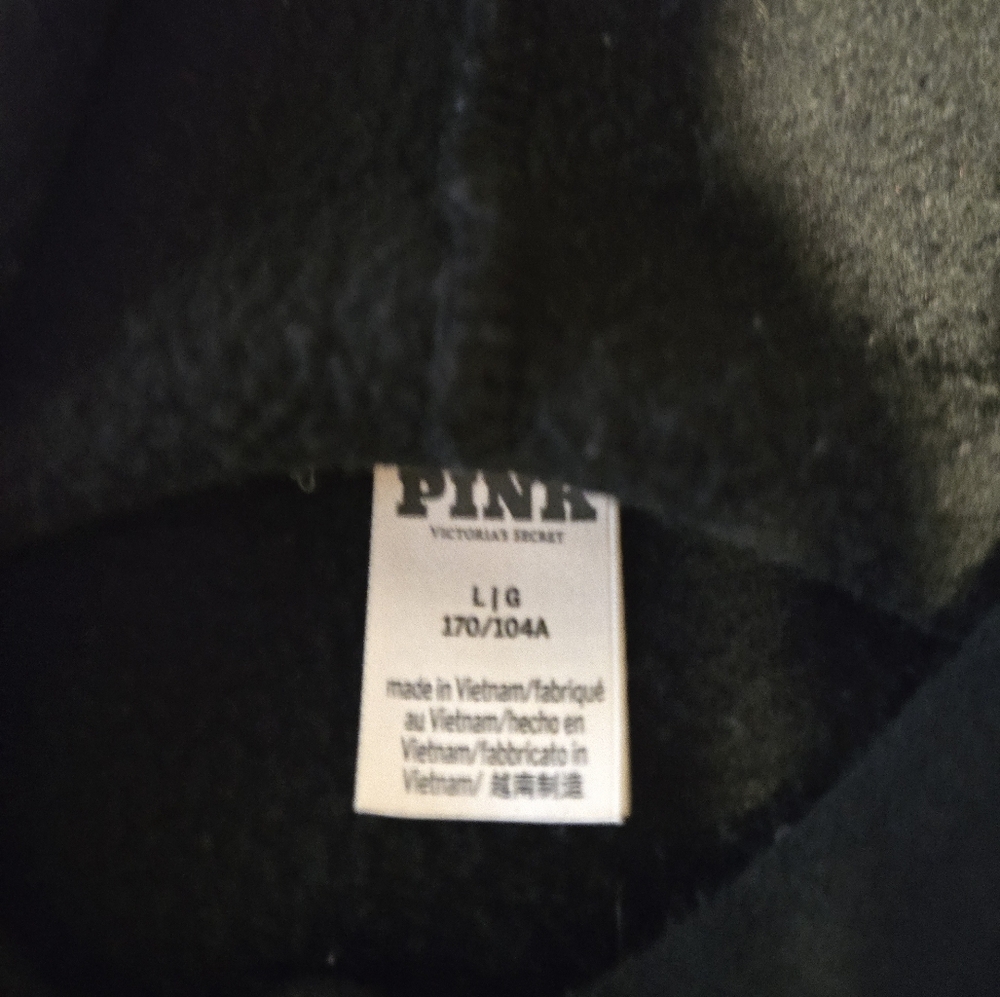 Black PINK Hoodie with Logo Patches - Picture 2 of 5